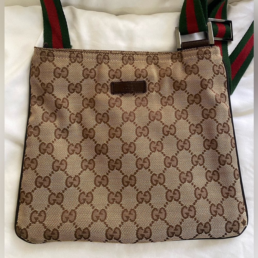 Gucci | Gucci Vintage   Canvas Monogram Crossbody Bag